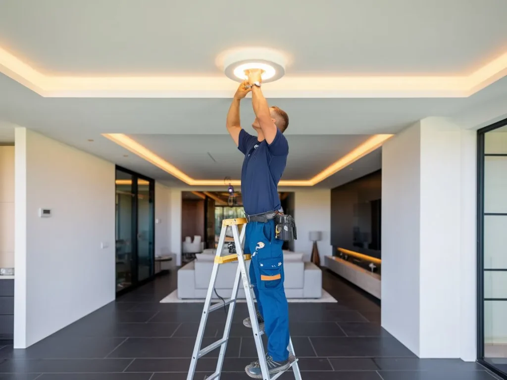 Efficient LED downlight installation in Maroochydore, enhancing lighting and energy savings