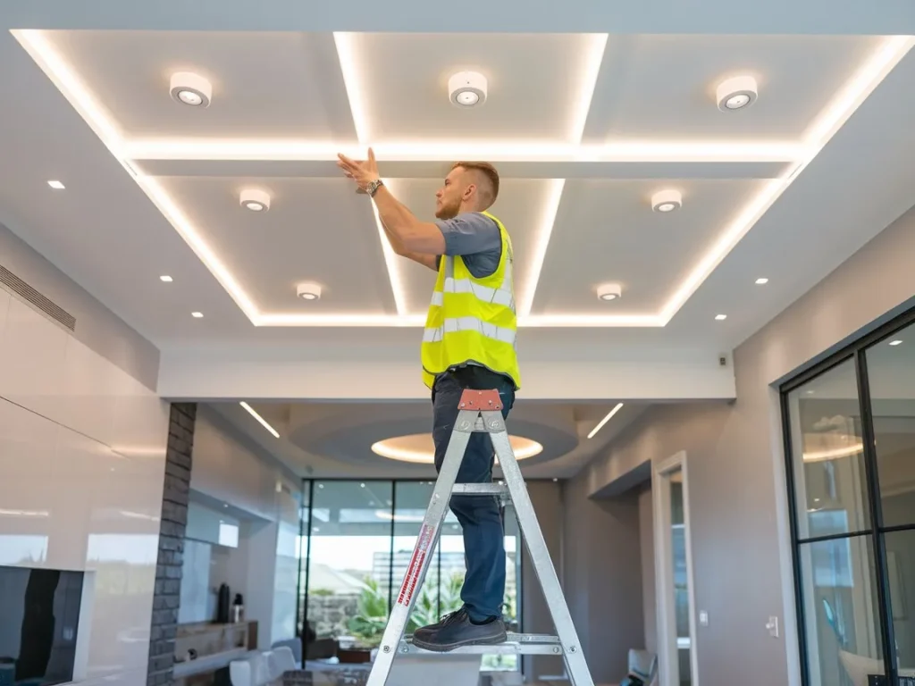 Efficient LED downlight installation in Maroochydore, enhancing lighting and energy savings