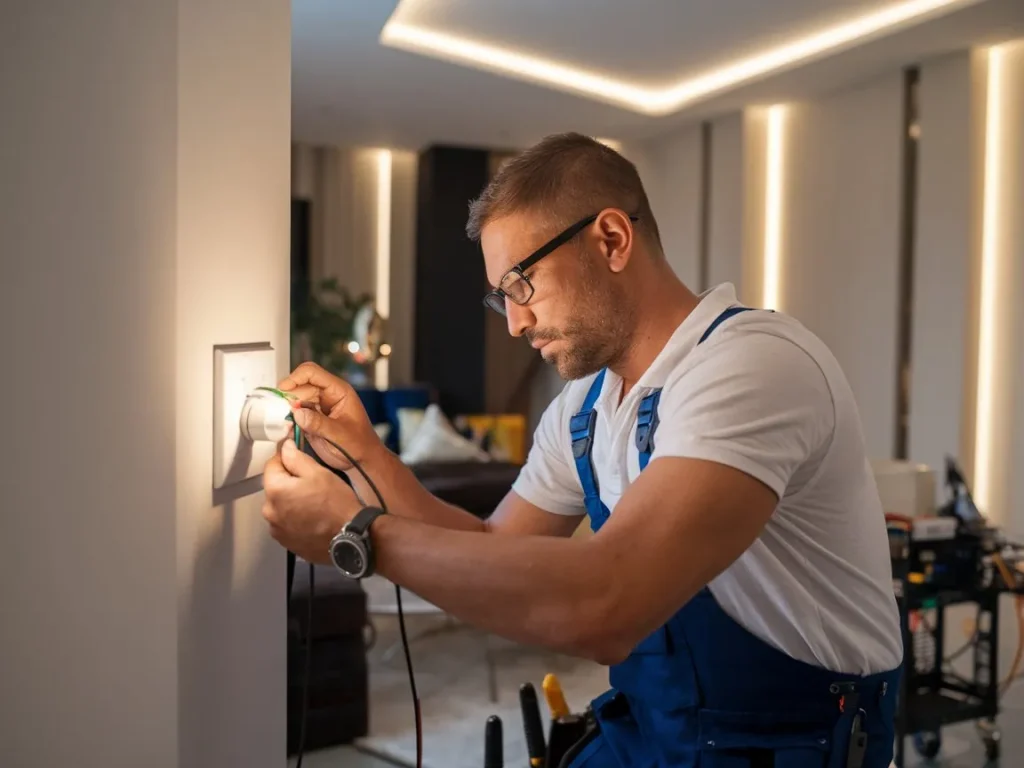 Dimmer switch installation by an electrician in Kings Beach.