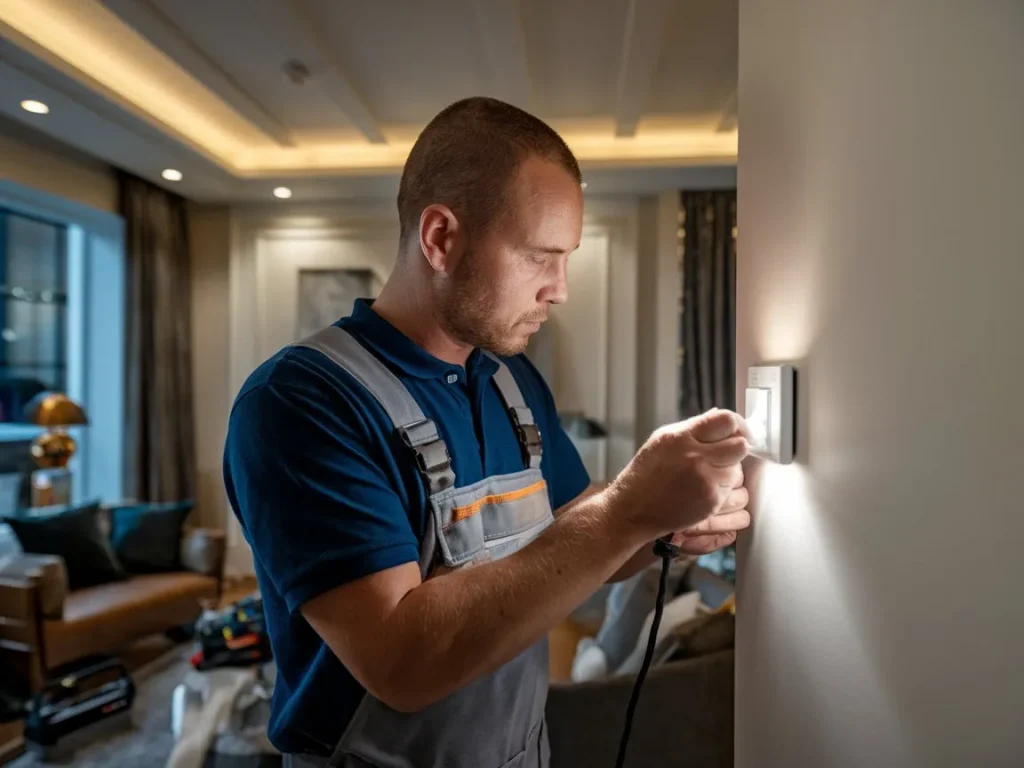 Dimmer switch installation by an electrician in Kings Beach.