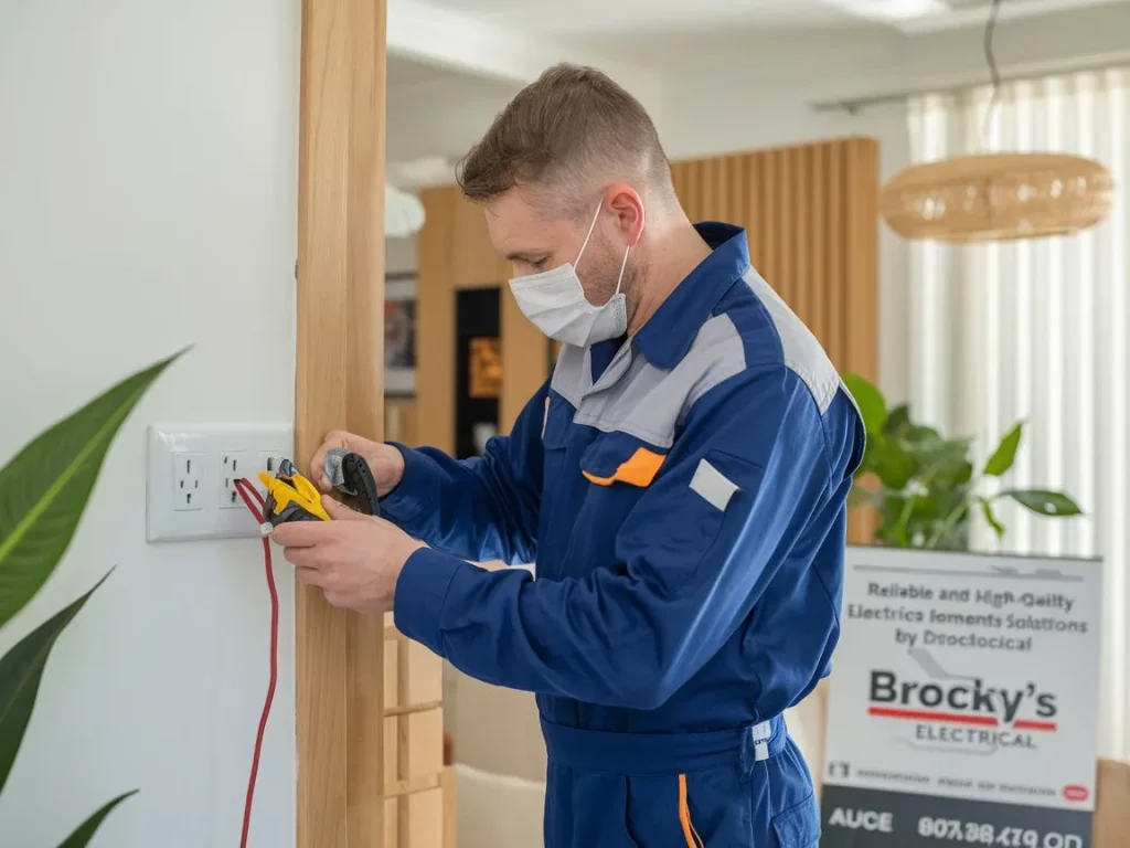 Faulty outlet repairs in Wurtulla by Brocky’s Electrical, ensuring safe and reliable solutions.