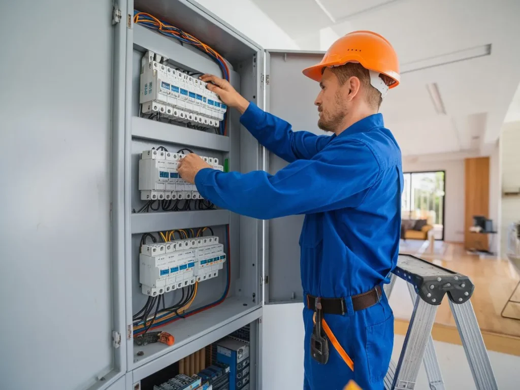 Circuit breaker replacement by a professional electrician in Caloundra, ensuring safety and functionality.