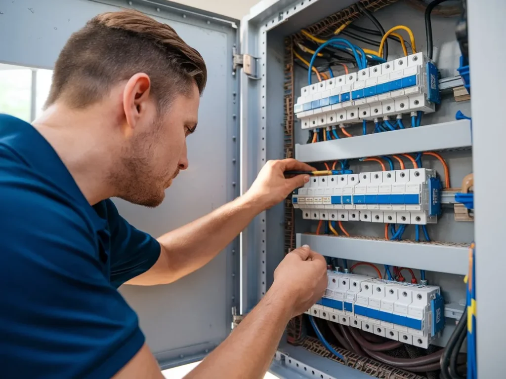 Circuit breaker replacement by a professional electrician in Caloundra, ensuring safety and functionality.