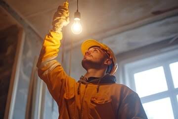 Electrician checking flickering indoor light in Maroochydore