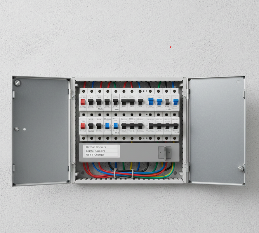 Modern electrical switchboard upgrade improving home safety.